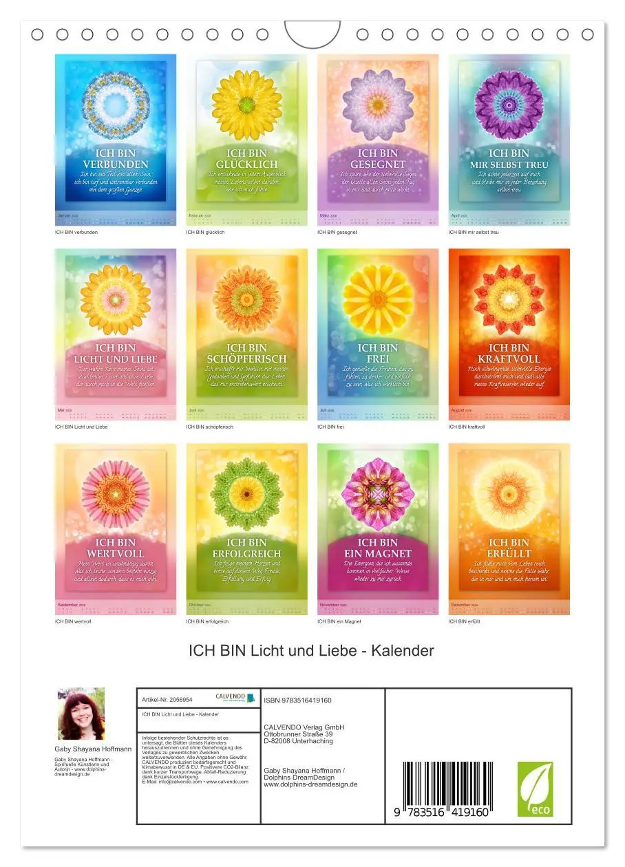 Bild: 9783516419160 | ICH BIN Licht und Liebe - Kalender (Wandkalender 2026 DIN A4 hoch),...