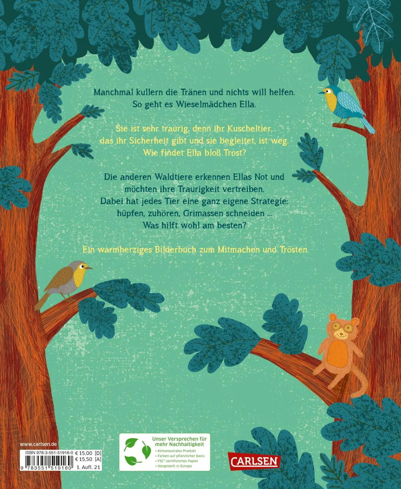 Rückseite: 9783551519160 | Wenn ich traurig bin | Nanna Neßhöver | Buch | 40 S. | Deutsch | 2021