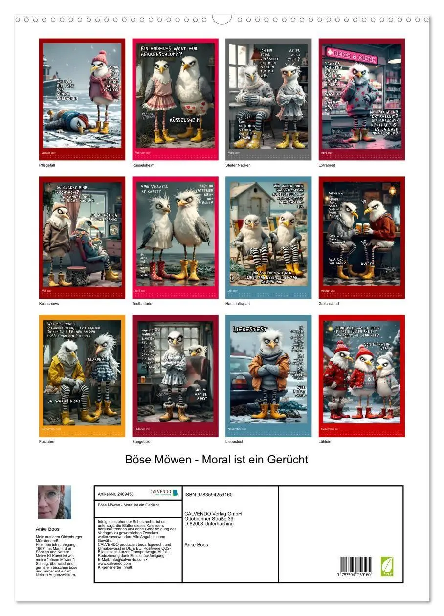 Bild: 9783594259160 | Böse Möwen - Moral ist ein Gerücht (Wandkalender 2027 DIN A2 hoch),...