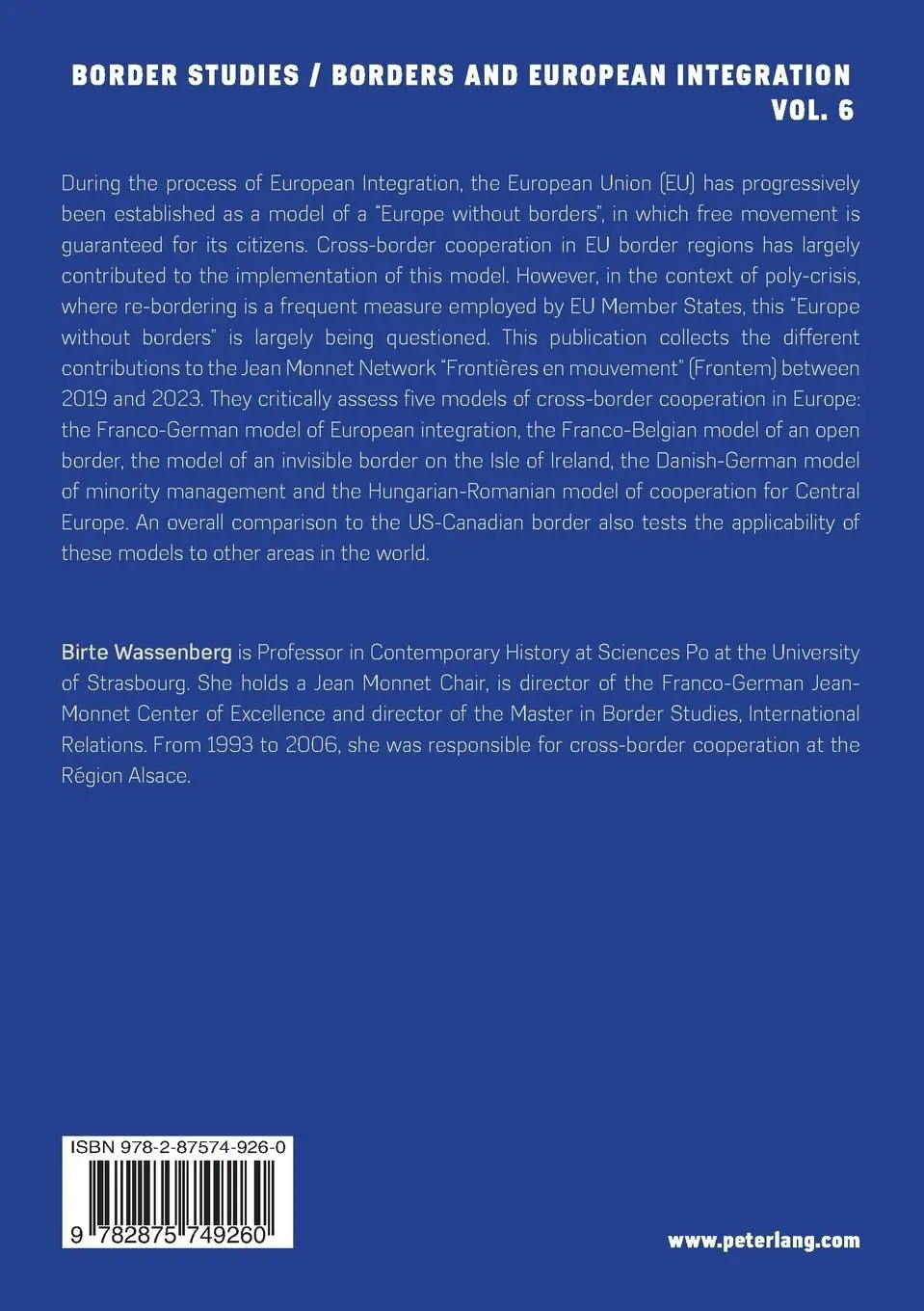 Rückseite: 9782875749260 | Frontières en mouvement (Frontem) | Birte Wassenberg | Taschenbuch