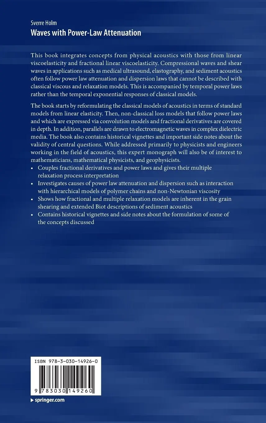 Rückseite: 9783030149260 | Waves with Power-Law Attenuation | Sverre Holm | Buch | XXXIX | 2019