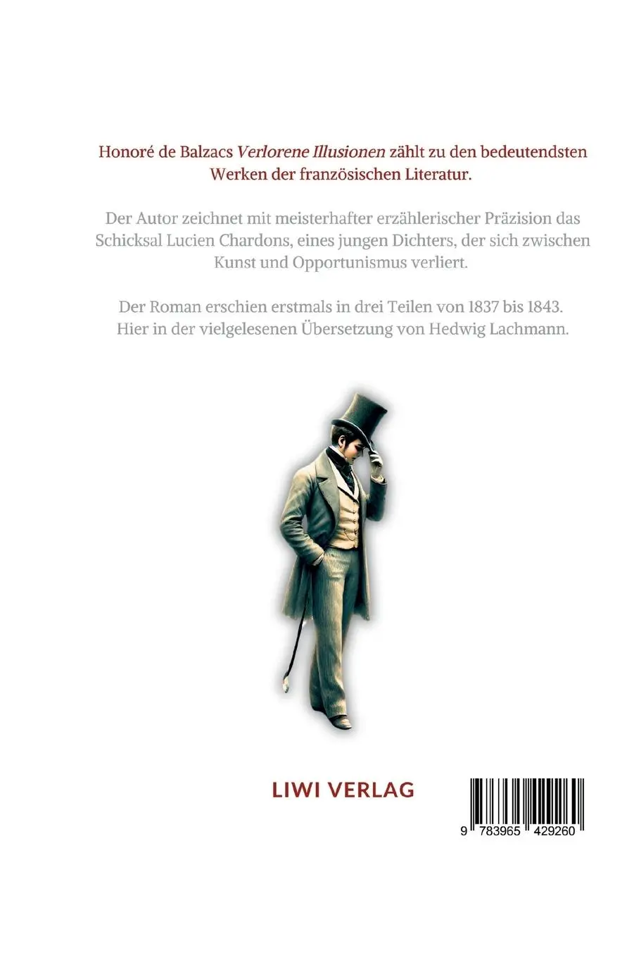 Rückseite: 9783965429260 | Honoré de Balzac: Verlorene Illusionen. Ungekürzte Ausgabe | Balzac