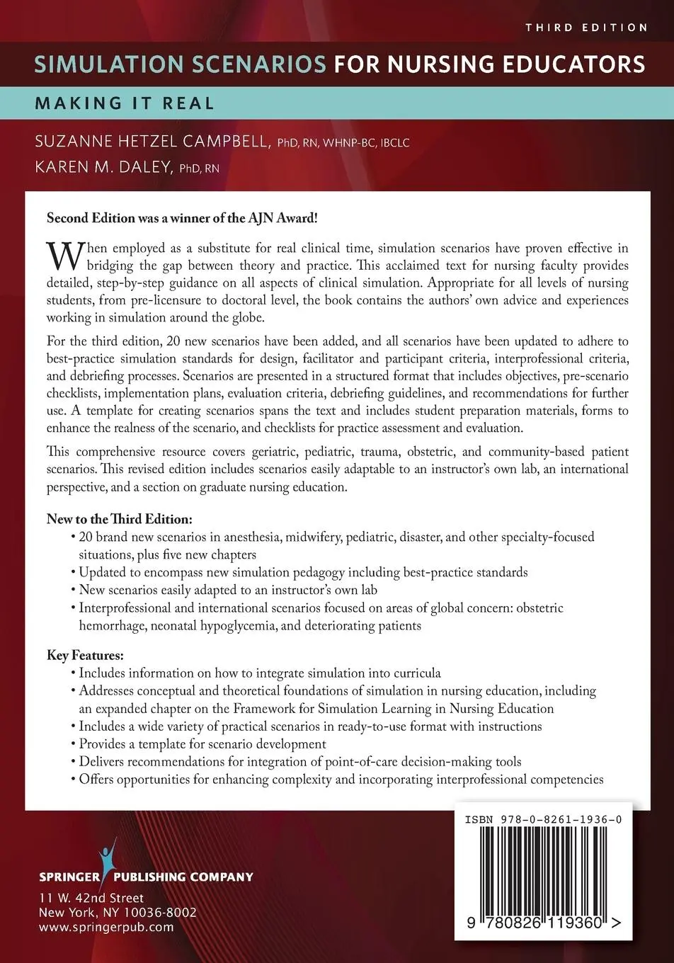 Rückseite: 9780826119360 | Simulation Scenarios for Nursing Educators | Making it Real | Buch