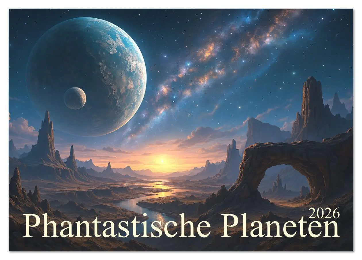 Cover: 9783516639360 | Phantastische Planeten (Wandkalender 2026 DIN A2 quer), CALVENDO...