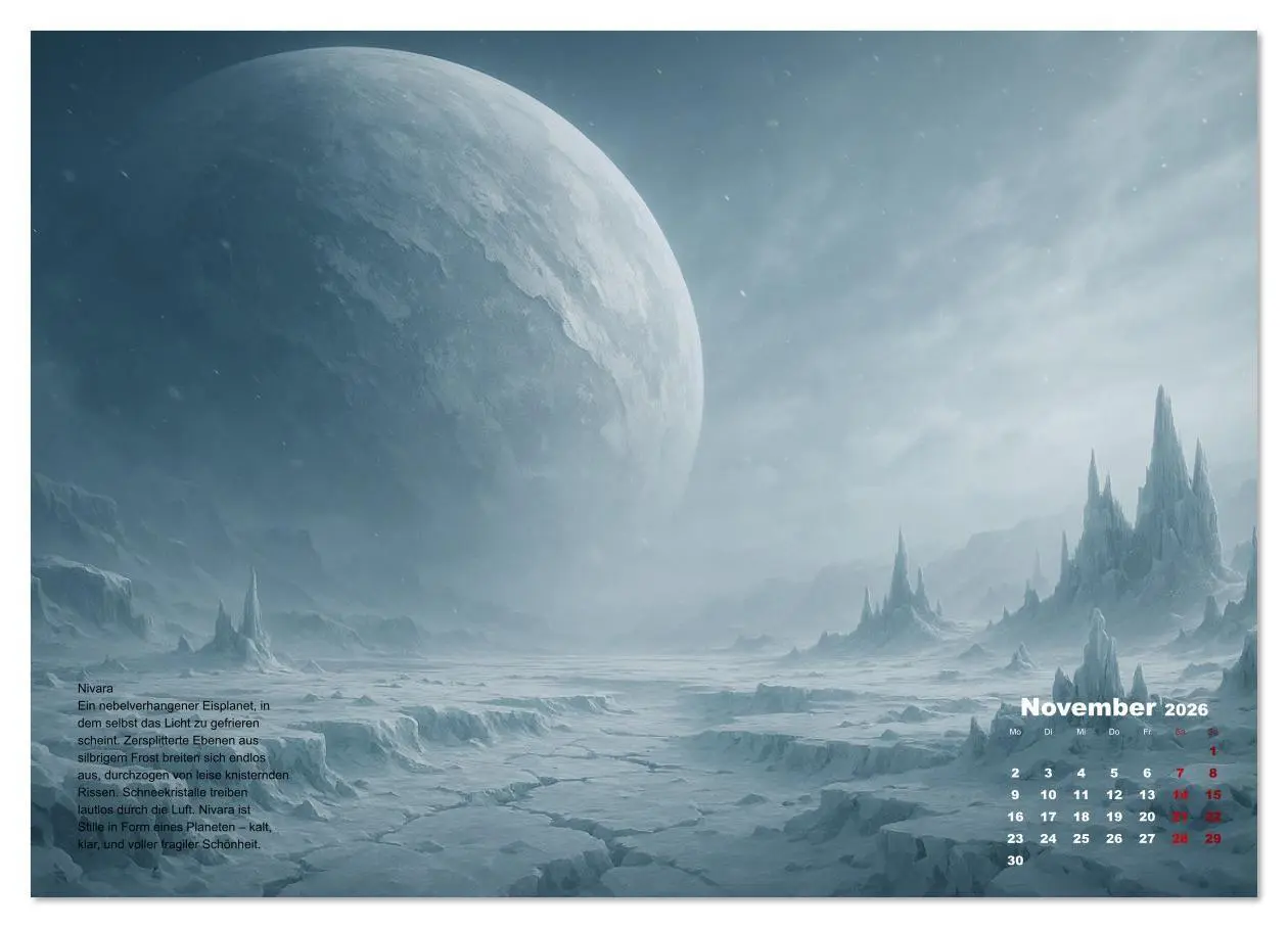 Bild: 9783516639360 | Phantastische Planeten (Wandkalender 2026 DIN A2 quer), CALVENDO...