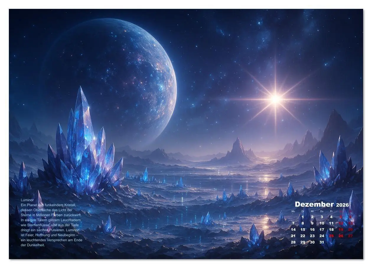 Bild: 9783516639360 | Phantastische Planeten (Wandkalender 2026 DIN A2 quer), CALVENDO...