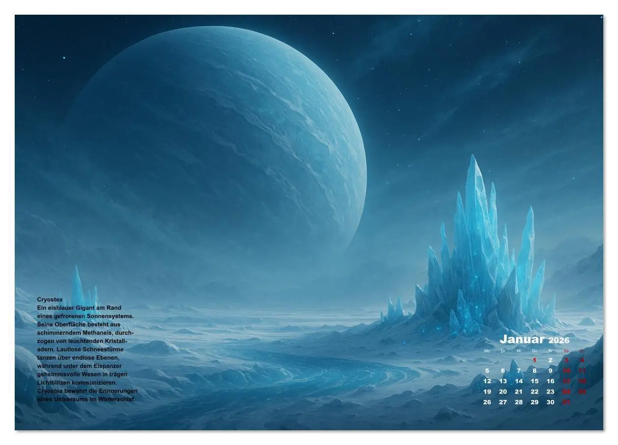 Bild: 9783516639360 | Phantastische Planeten (Wandkalender 2026 DIN A2 quer), CALVENDO...