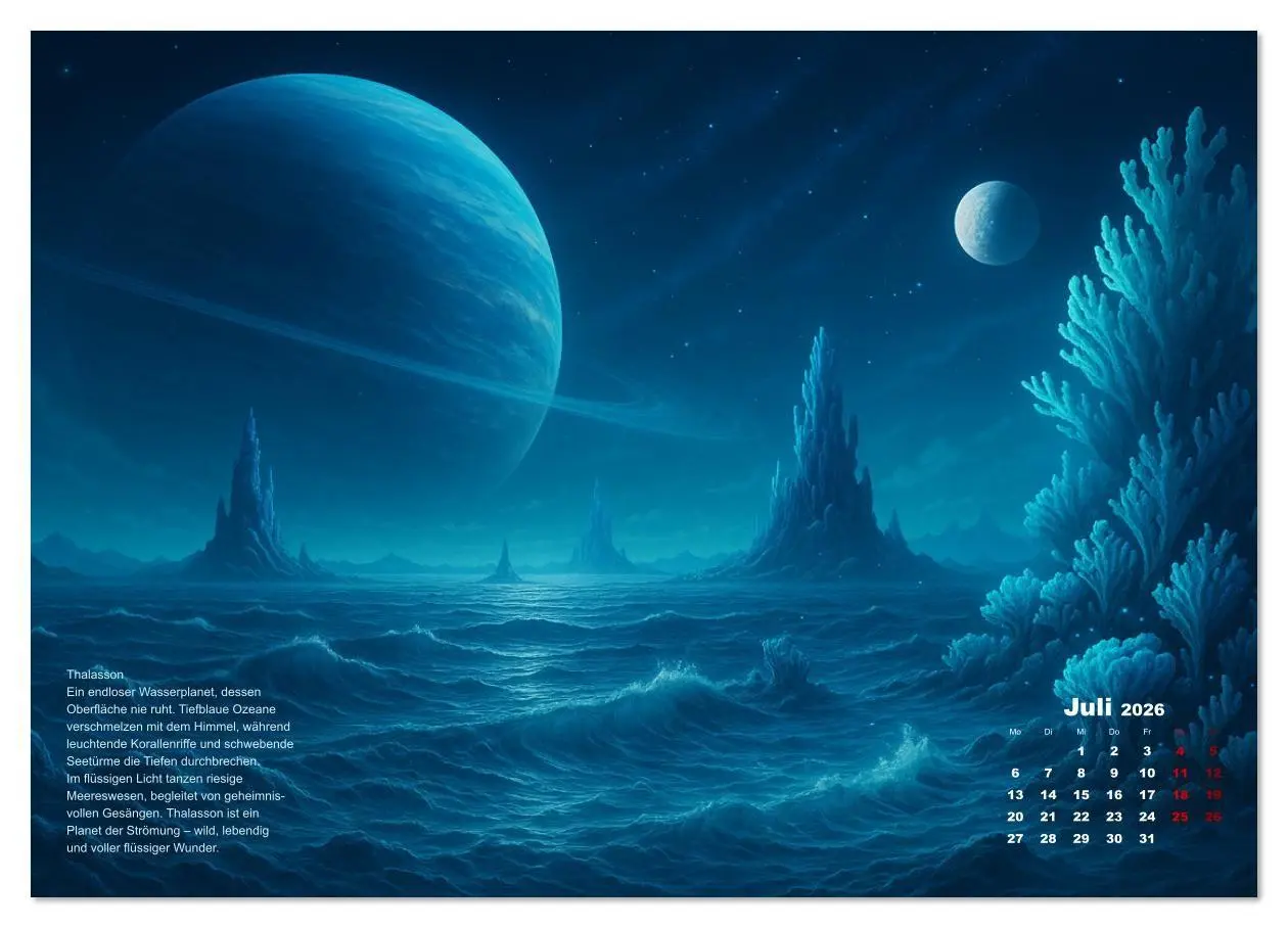 Bild: 9783516639360 | Phantastische Planeten (Wandkalender 2026 DIN A2 quer), CALVENDO...