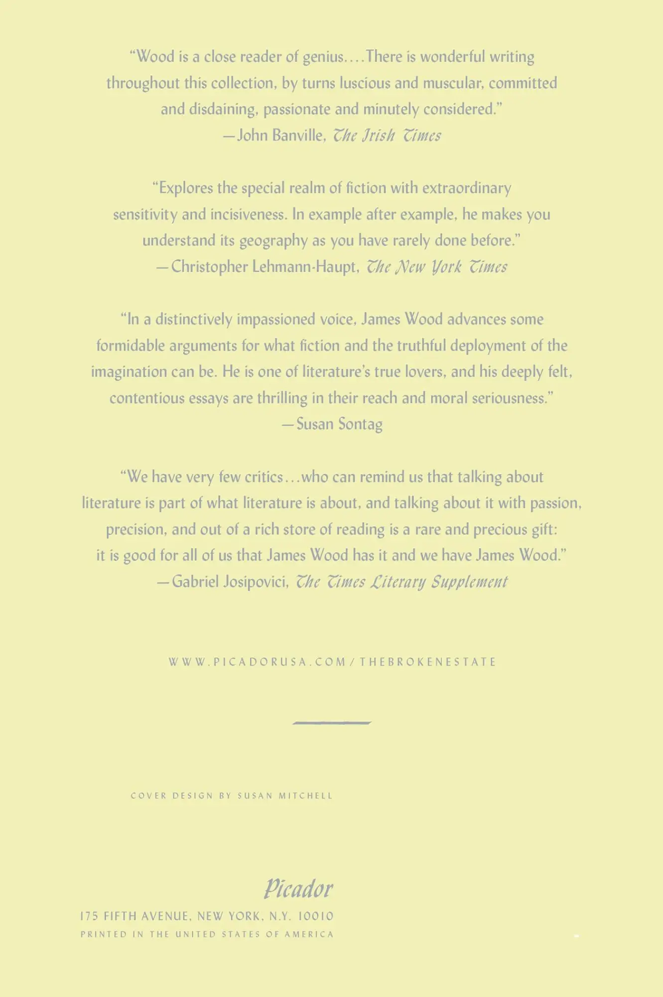 Rückseite: 9780312429560 | The Broken Estate | James Wood | Taschenbuch | Kartoniert / Broschiert