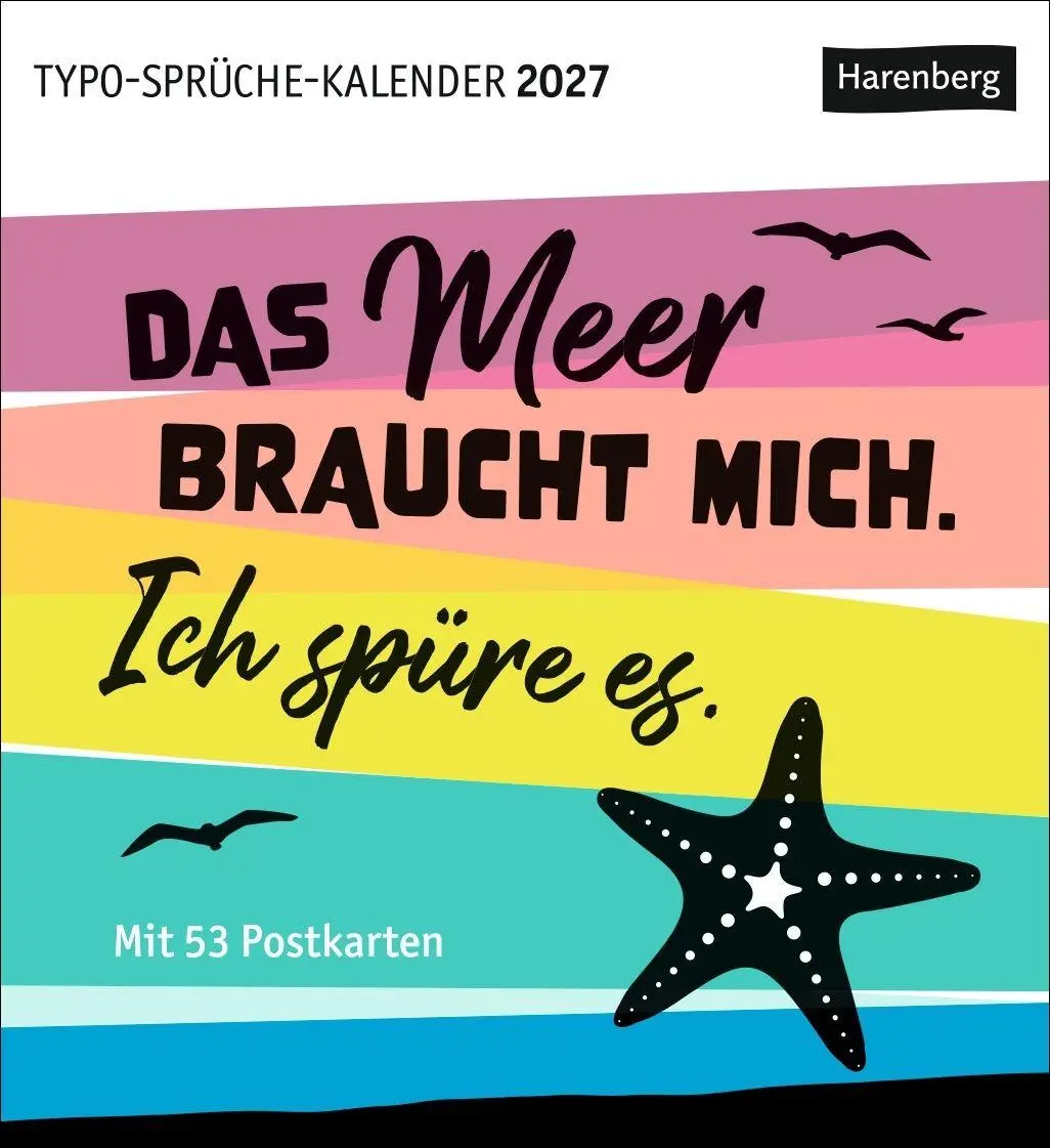 Cover: 9783840039560 | Typo-Sprüche-Kalender Postkartenkalender 2027 - Wochenkalender mit...