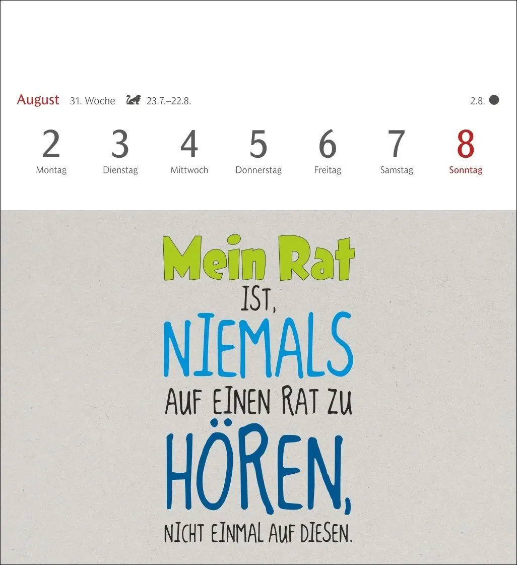 Bild: 9783840039560 | Typo-Sprüche-Kalender Postkartenkalender 2027 - Wochenkalender mit...