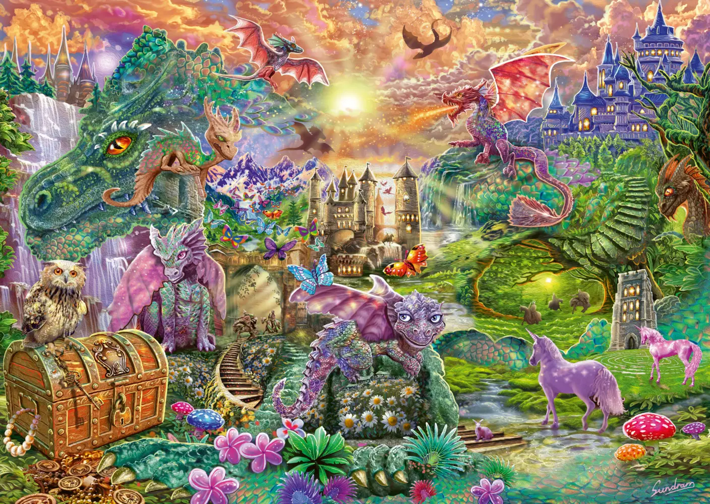 Bild: 4001504589660 | Verzaubertes Drachenland (Puzzle) | Steve Sundram | Spiel | 58966