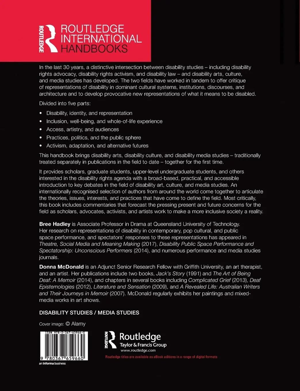 Rückseite: 9780367659660 | The Routledge Handbook of Disability Arts, Culture, and Media | Buch