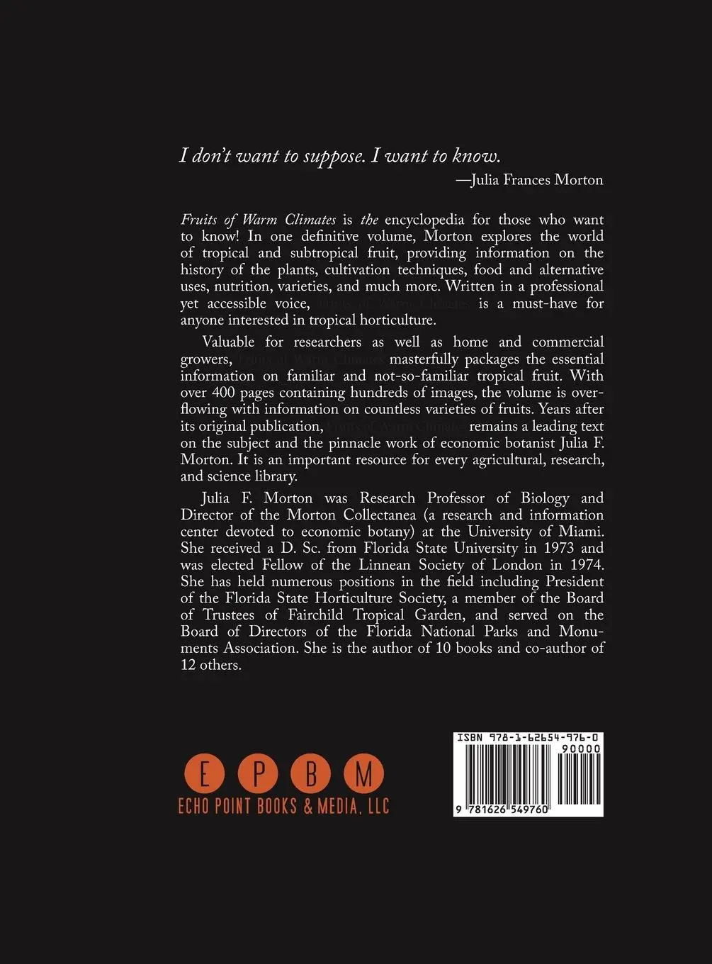 Rückseite: 9781626549760 | Fruits of Warm Climates | Julia F. Morton | Buch | Englisch | 2013