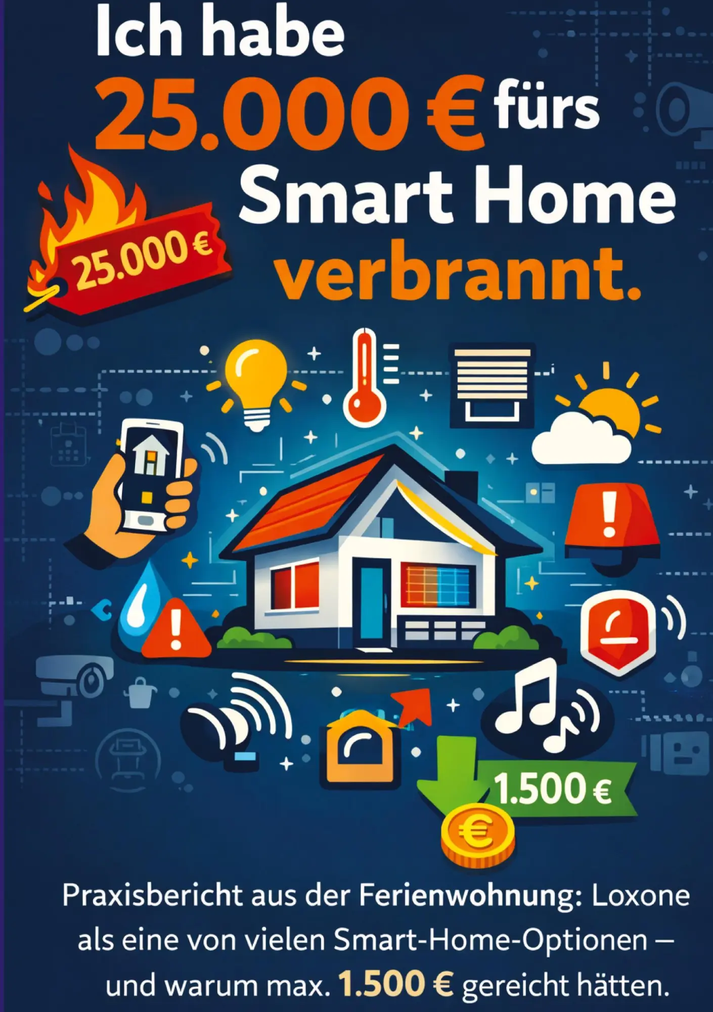 Ich habe 25.000 EUR fürs Smart Home verbrannt.: Praxisbericht aus der Ferienwohnung: Loxone als eine von vielen Smart-Home-Optionen - und warum max. 1.500 EUR gereicht hätten.