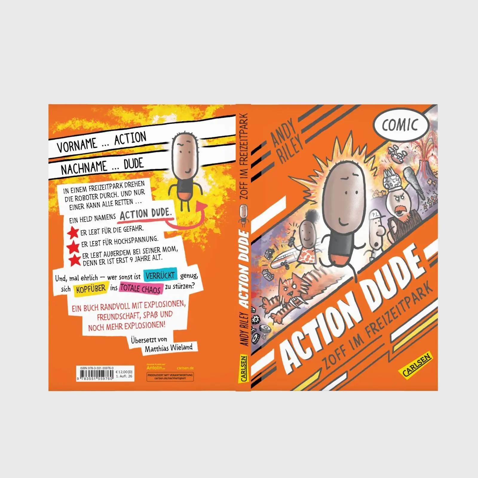 Bild: 9783551559760 | Action Dude 1: Zoff im Freizeitpark | Andy Riley | Buch | 144 S.