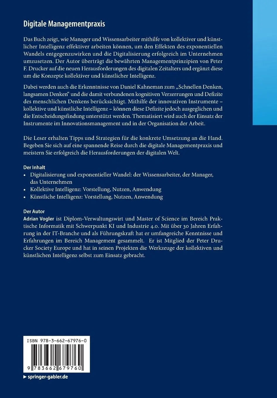 Rückseite: 9783662679760 | Digitale Managementpraxis | Adrian Vogler | Taschenbuch | xi | Deutsch