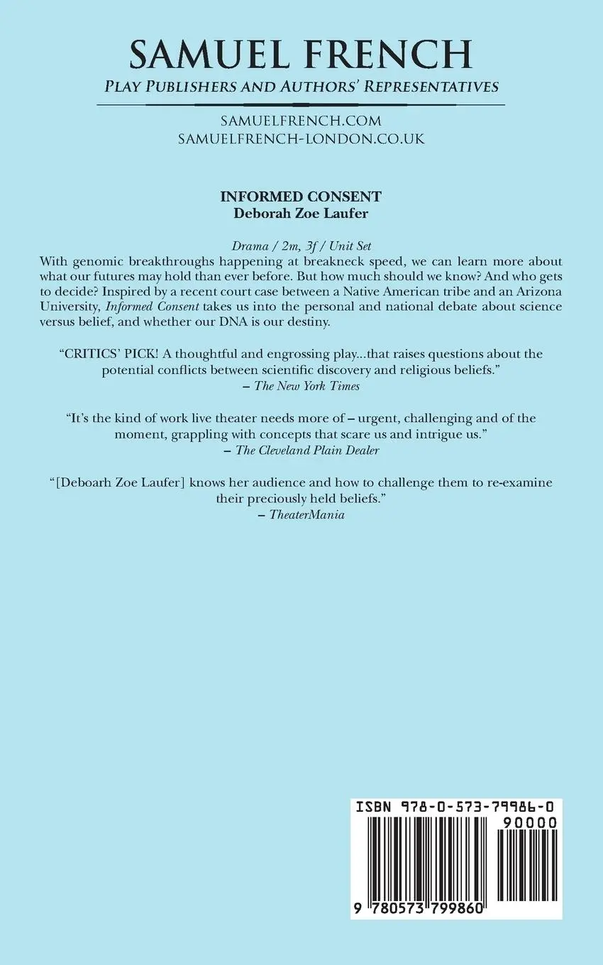 Rückseite: 9780573799860 | Informed Consent | Deborah Zoe Laufer | Taschenbuch | Englisch | 2015