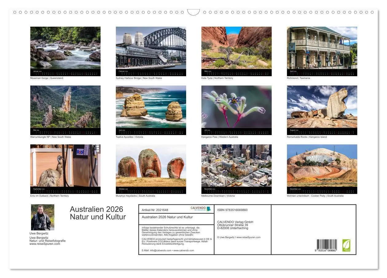 Bild: 9783516069860 | Australien 2026 Natur und Kultur (Wandkalender 2026 DIN A2 quer),...