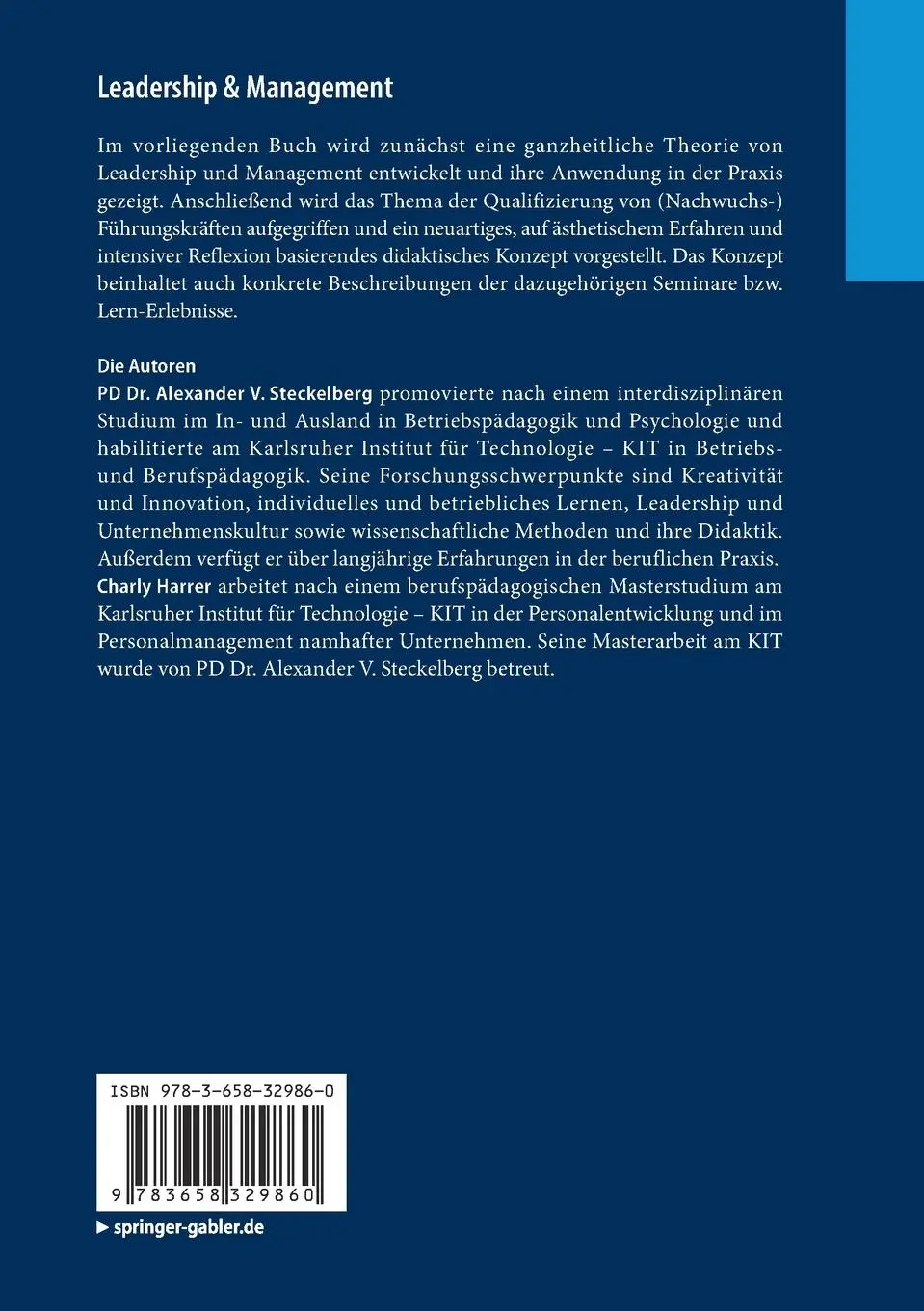 Rückseite: 9783658329860 | Leadership &amp; Management | Alexander V. Steckelberg (u. a.) | Buch | xi