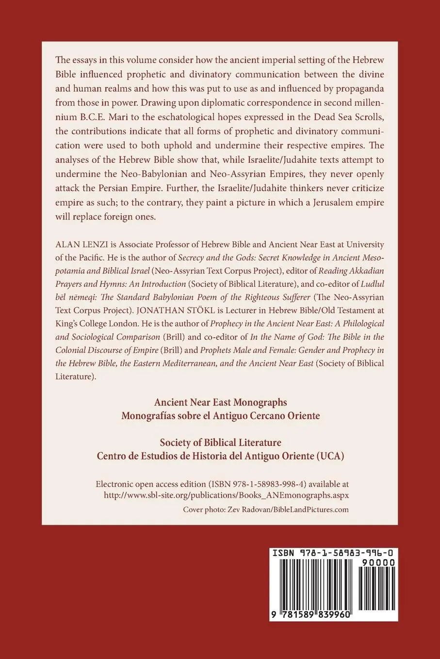 Rückseite: 9781589839960 | Divination, Politics, and Ancient Near Eastern Empires | Lenzi (u. a.)