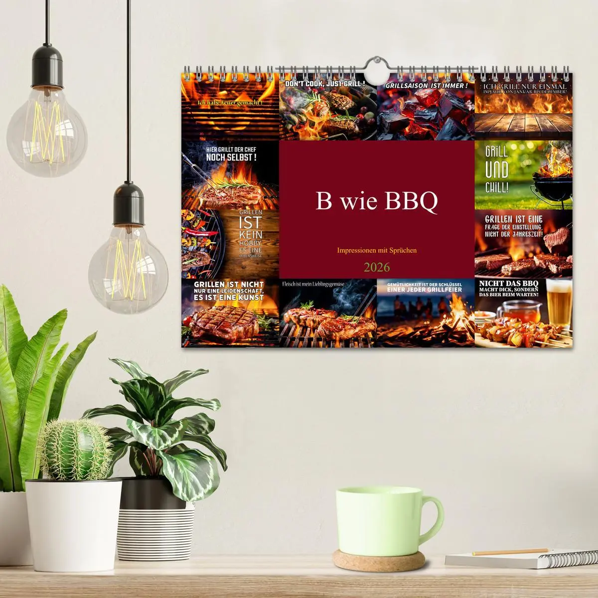 Bild: 9783457349960 | B wie BBQ Impressionen mit Sprüchen (Wandkalender 2026 DIN A4...