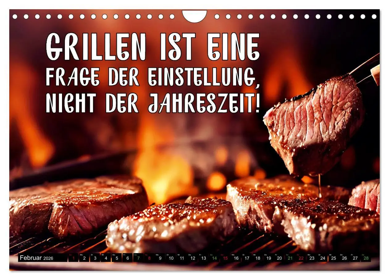 Bild: 9783457349960 | B wie BBQ Impressionen mit Sprüchen (Wandkalender 2026 DIN A4...