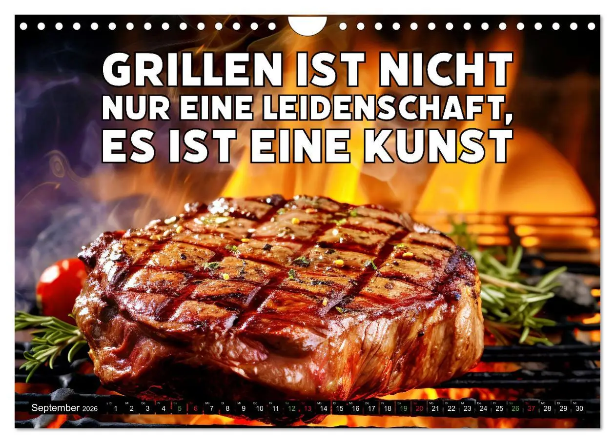 Bild: 9783457349960 | B wie BBQ Impressionen mit Sprüchen (Wandkalender 2026 DIN A4...