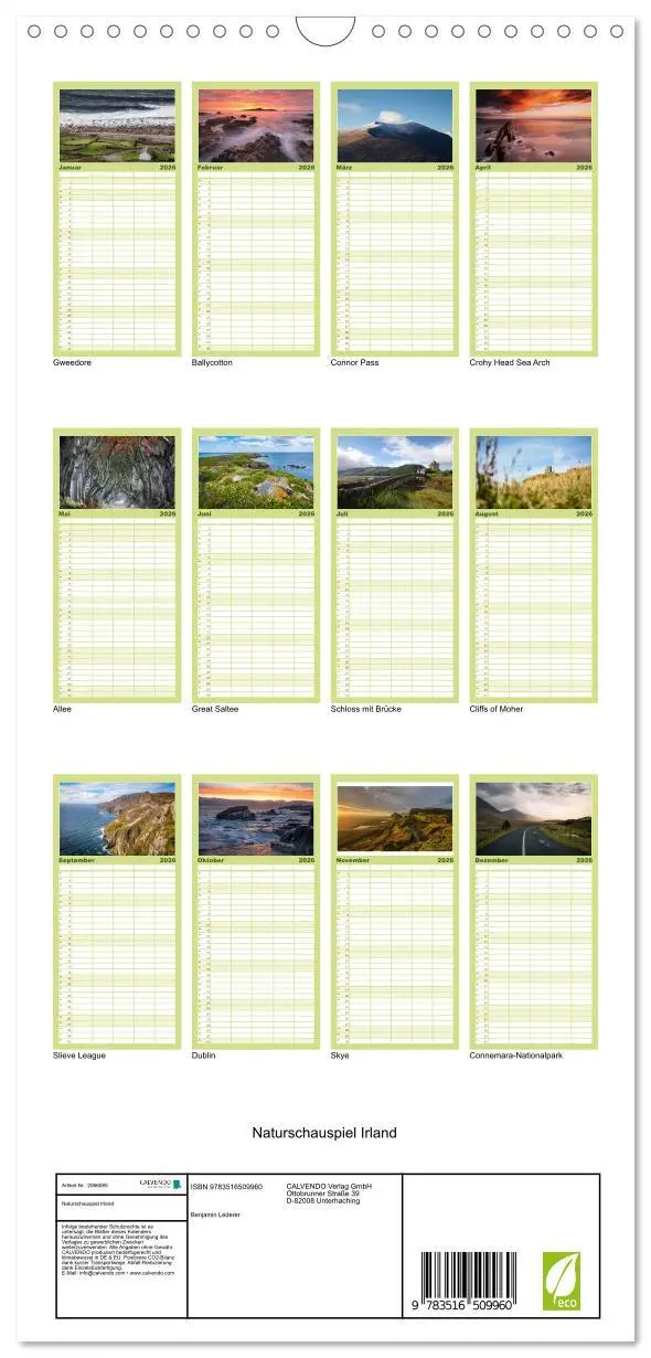 Bild: 9783516509960 | Familienplaner 2026 - Naturschauspiel Irland mit 5 Spalten...