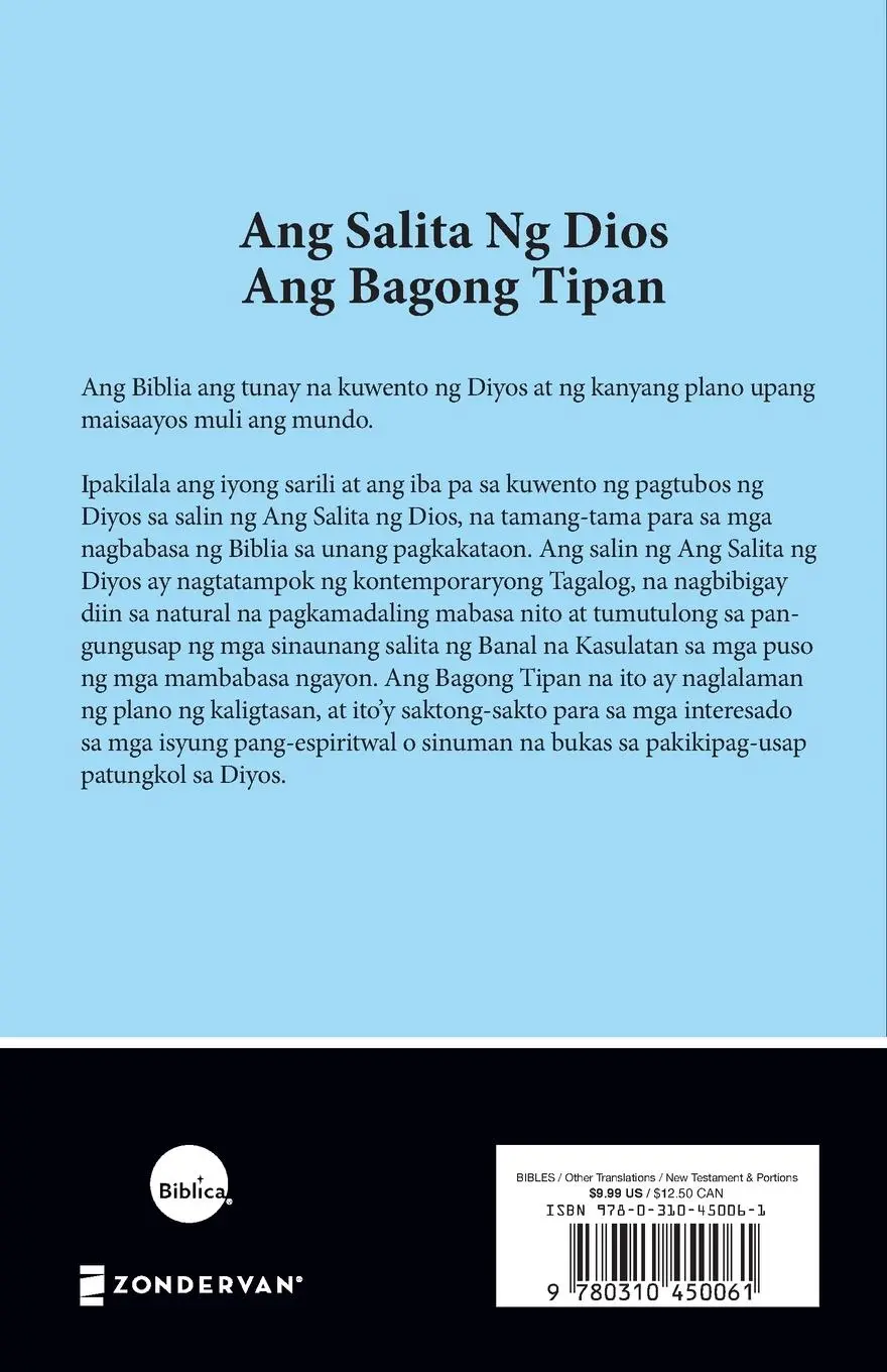 Rückseite: 9780310450061 | Tagalog New Testament, Paperback | Zondervan | Taschenbuch | Englisch