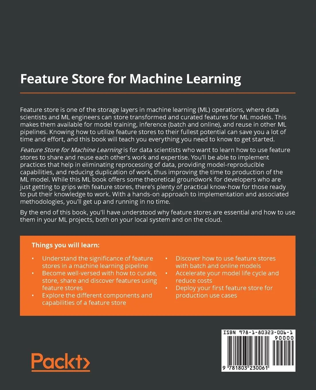 Rückseite: 9781803230061 | Feature Store for Machine Learning | Jayanth Kumar M J | Taschenbuch
