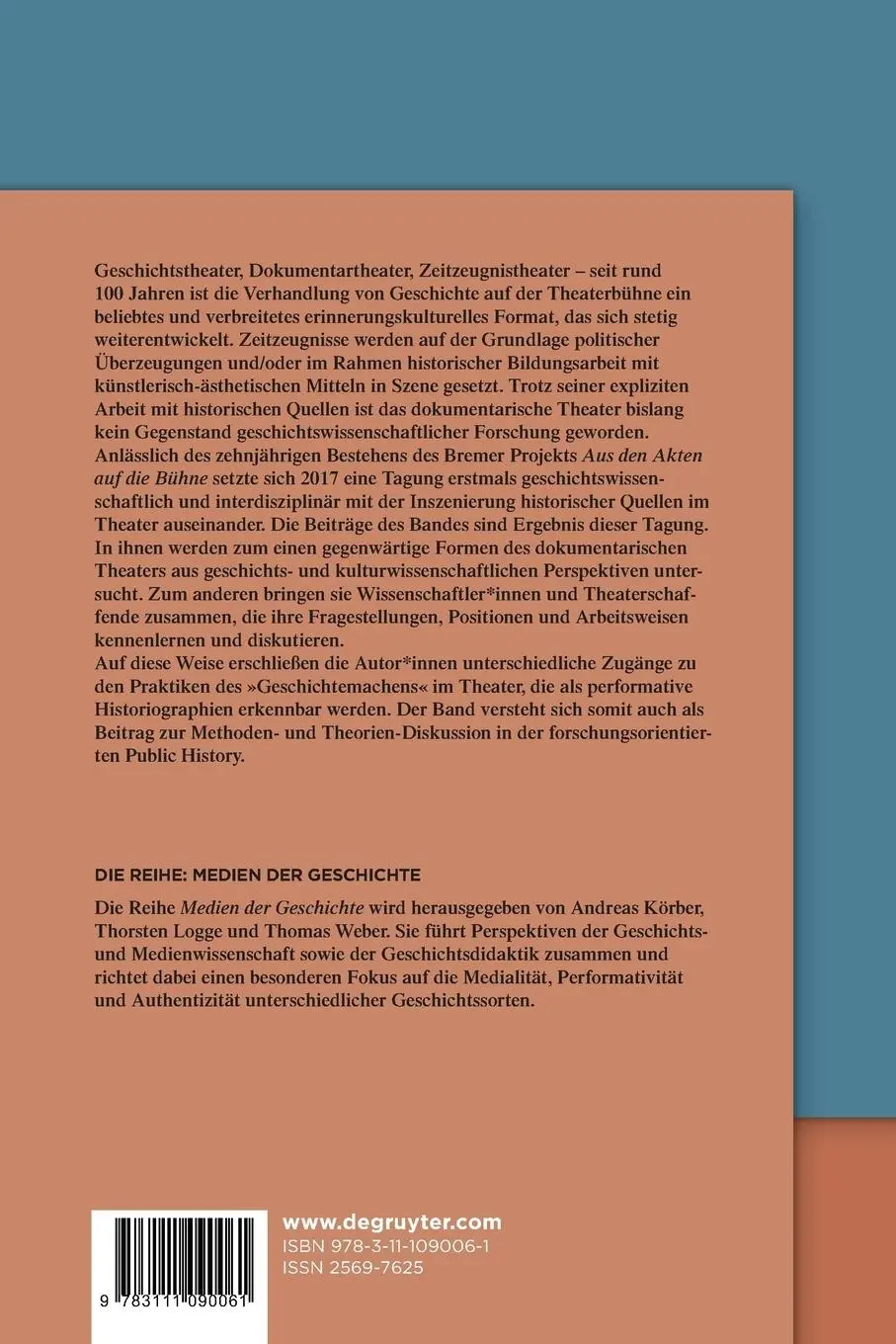 Rückseite: 9783111090061 | Geschichte im Rampenlicht | Thorsten Logge (u. a.) | Taschenbuch | VI