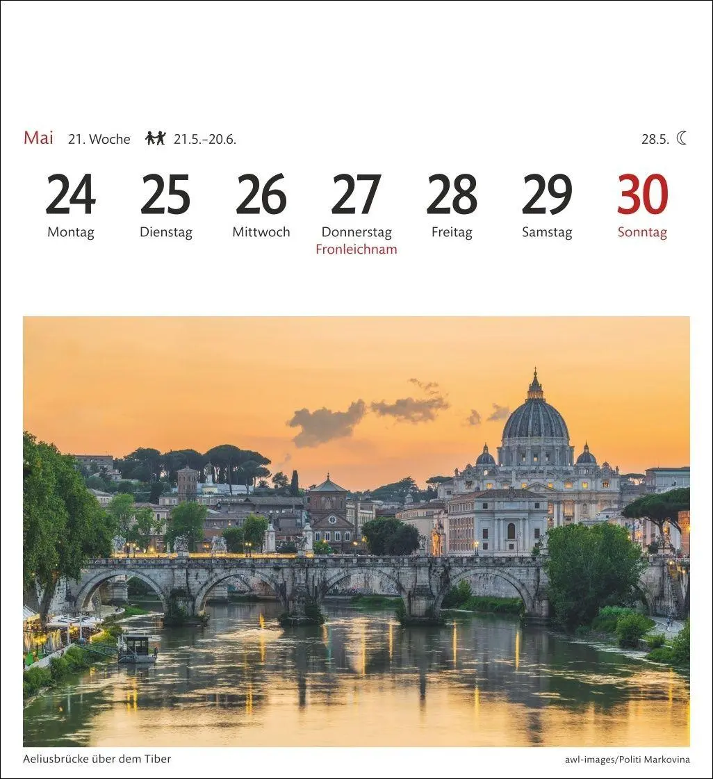 Bild: 9783840040061 | Rom Sehnsuchtskalender 2027 - Wochenkalender mit 53 Postkarten | 54 S.