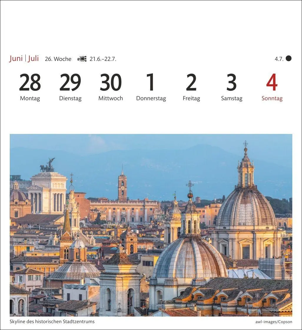 Bild: 9783840040061 | Rom Sehnsuchtskalender 2027 - Wochenkalender mit 53 Postkarten | 54 S.