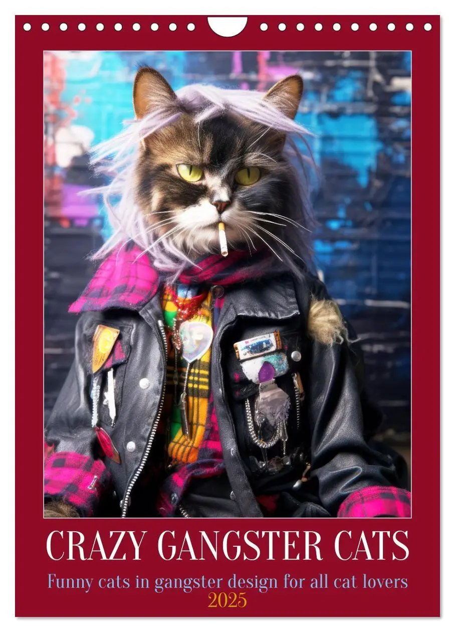 Cover: 9781325980161 | Crazy gangster cats (Wall Calendar 2025 DIN A4 portrait), CALVENDO...