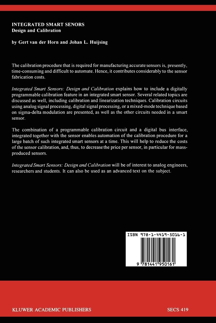 Rückseite: 9781441950161 | Integrated Smart Sensors | Design and Calibration | Horn (u. a.) | x