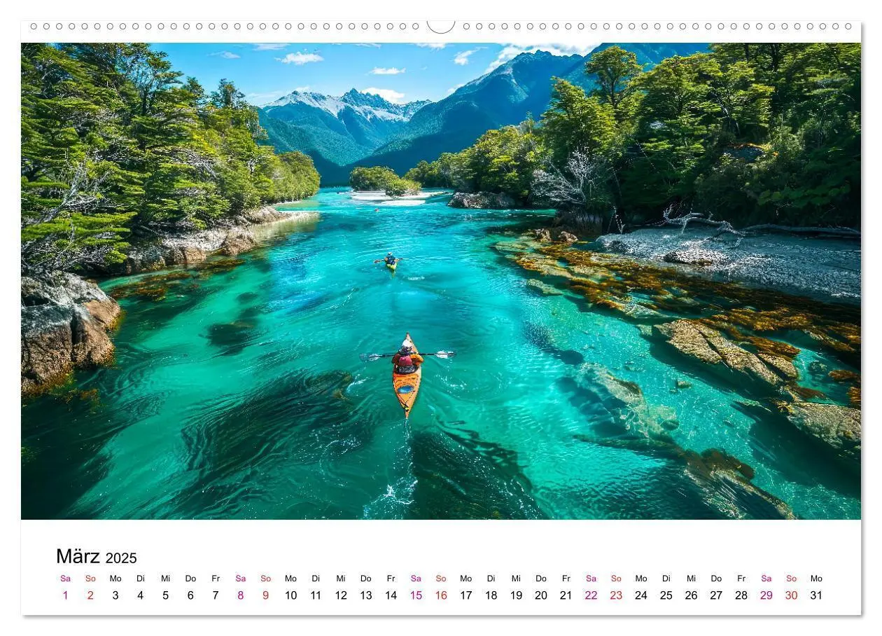 Bild: 9783457140161 | Kajak Erlebnisse (Wandkalender 2025 DIN A2 quer), CALVENDO...