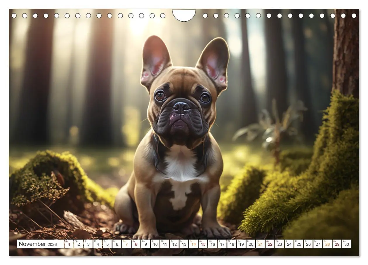 Bild: 9783457380161 | Französische Bulldoggen (Wandkalender 2026 DIN A4 quer), CALVENDO...