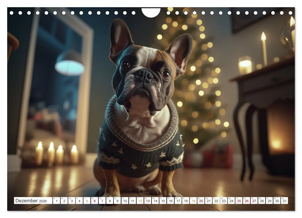Bild: 9783457380161 | Französische Bulldoggen (Wandkalender 2026 DIN A4 quer), CALVENDO...