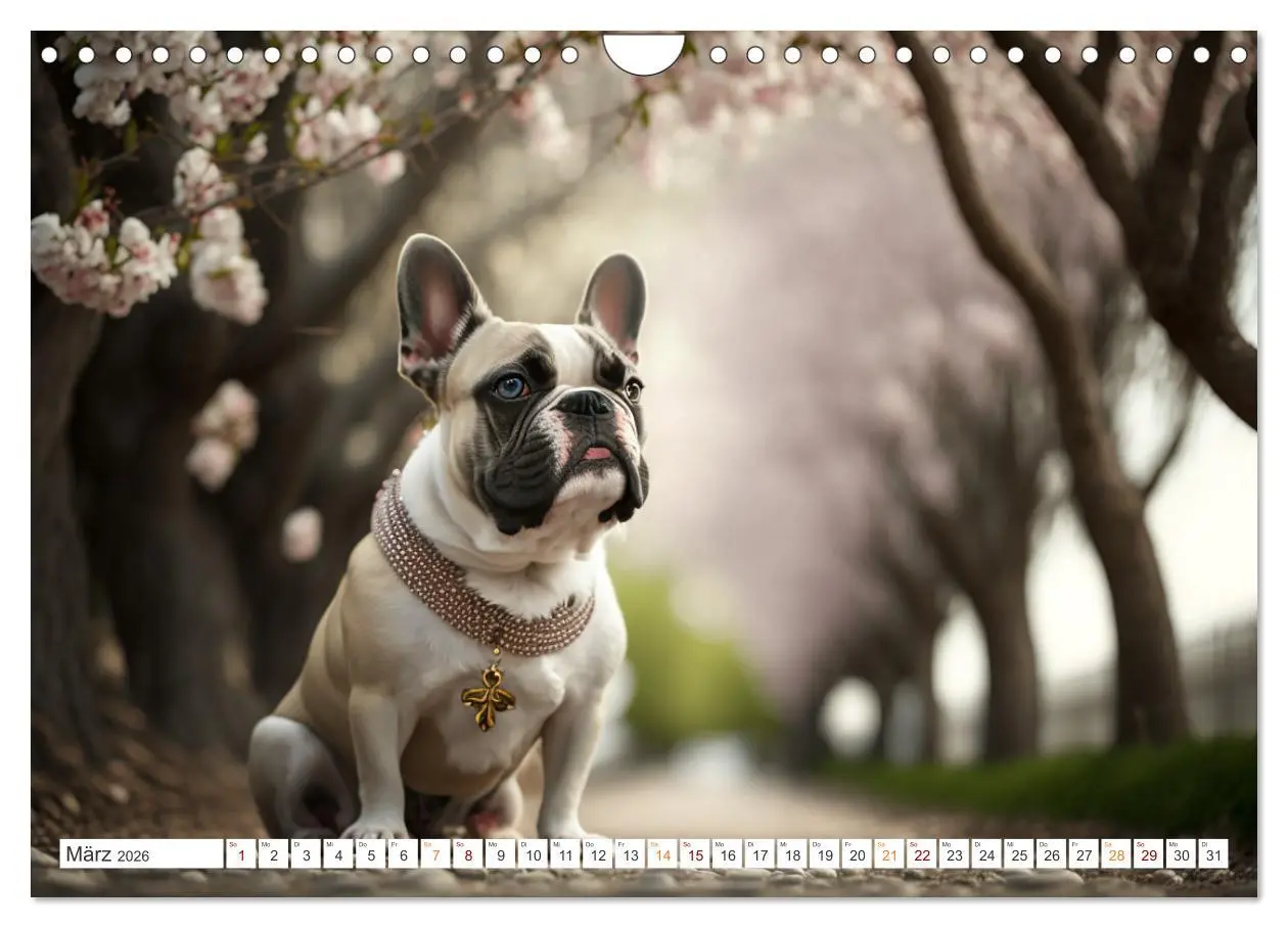 Bild: 9783457380161 | Französische Bulldoggen (Wandkalender 2026 DIN A4 quer), CALVENDO...