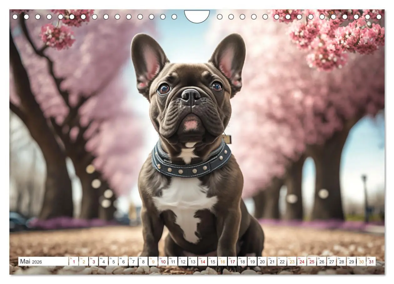 Bild: 9783457380161 | Französische Bulldoggen (Wandkalender 2026 DIN A4 quer), CALVENDO...