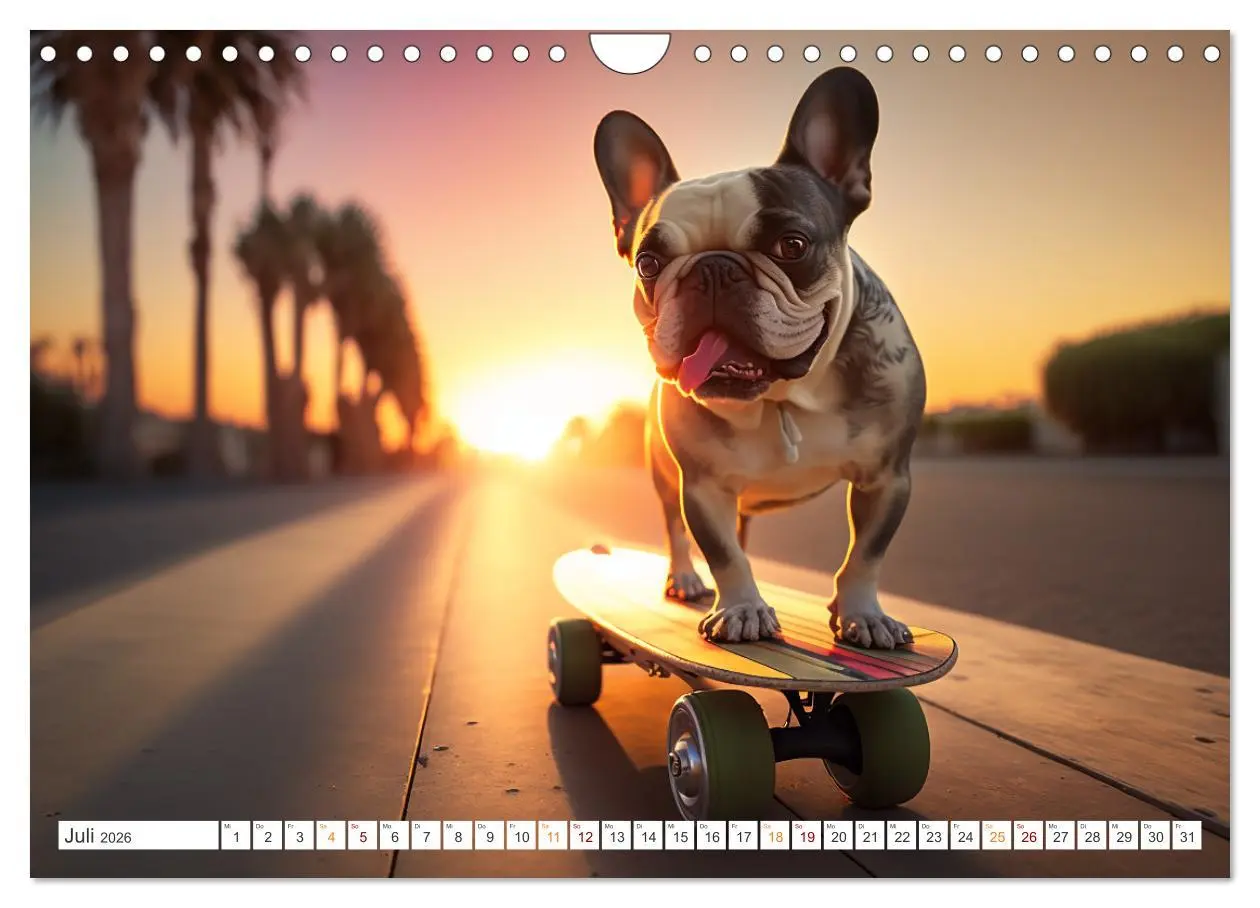 Bild: 9783457380161 | Französische Bulldoggen (Wandkalender 2026 DIN A4 quer), CALVENDO...