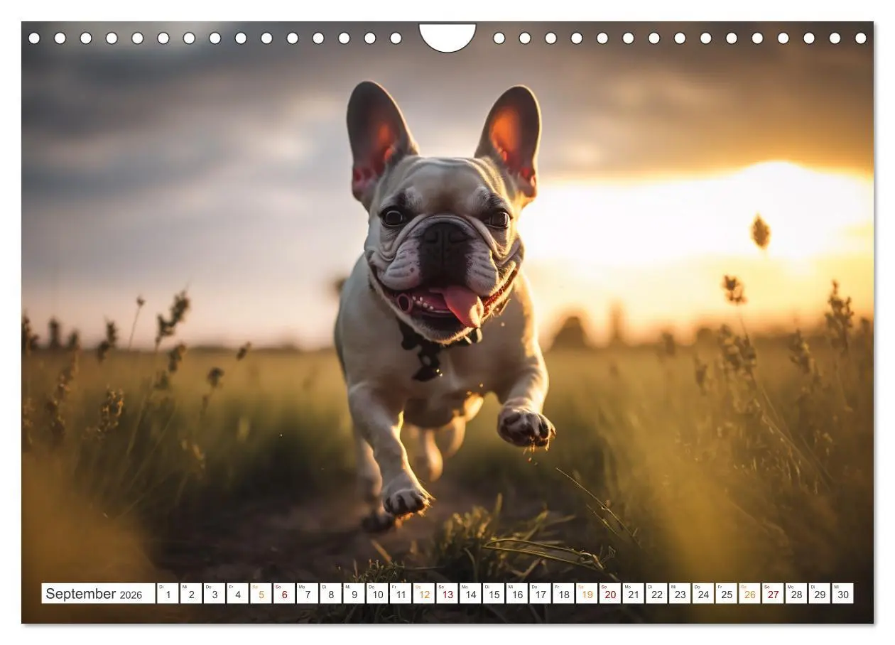 Bild: 9783457380161 | Französische Bulldoggen (Wandkalender 2026 DIN A4 quer), CALVENDO...