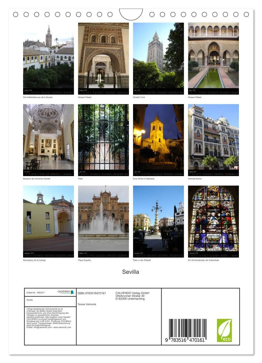 Bild: 9783516470161 | Sevilla (Wandkalender 2026 DIN A4 hoch), CALVENDO Monatskalender