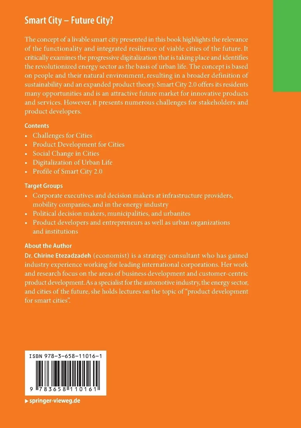Rückseite: 9783658110161 | Smart City - Future City? | Chirine Etezadzadeh | Taschenbuch | xiii