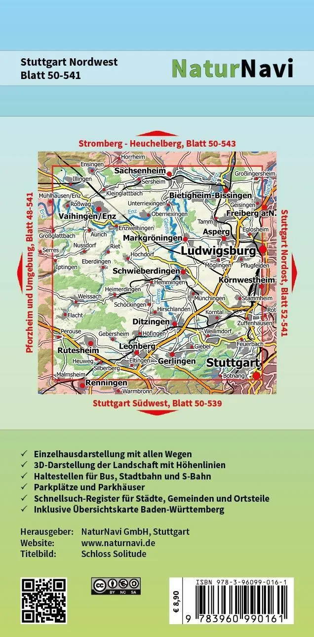 Bild: 9783960990161 | Stuttgart Nordwest 1 : 25 000 | (Land-)Karte | 1 S. | Deutsch | 2016