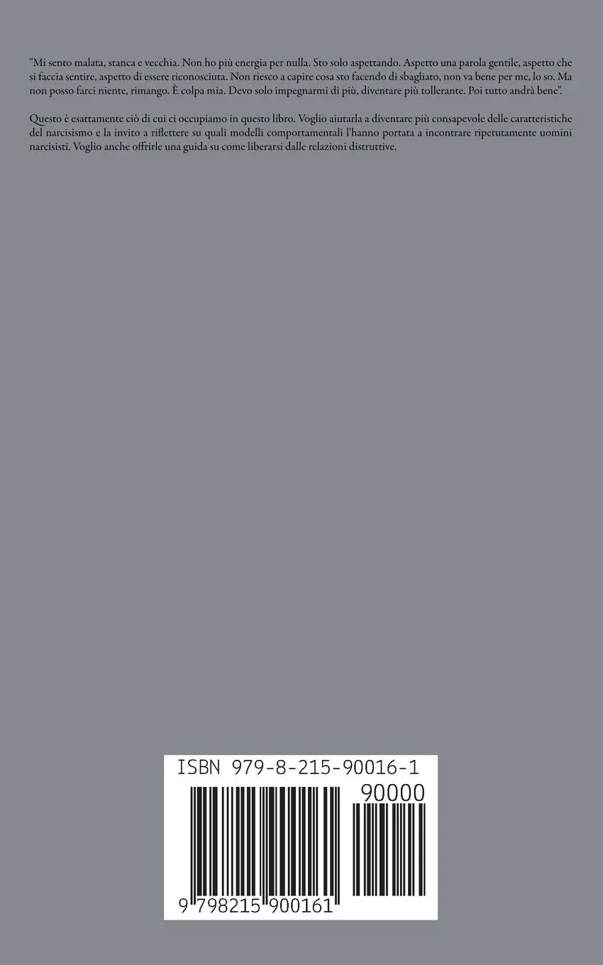 Rückseite: 9798215900161 | Narcisismo nelle relazioni | Annika Pütz | Taschenbuch | Italienisch