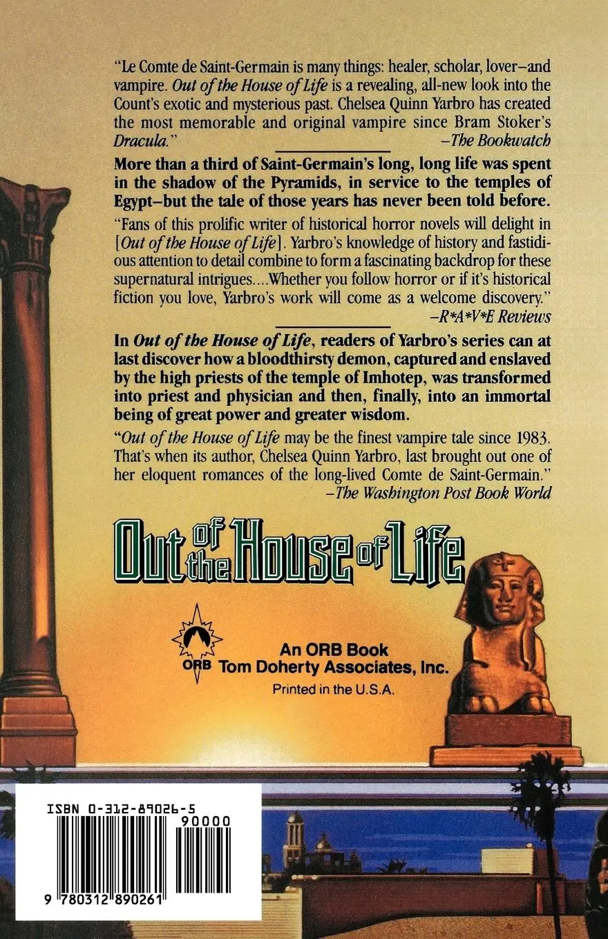 Rückseite: 9780312890261 | Out of the House of Life | A Novel of the Count Saint-Germain | Yarbro