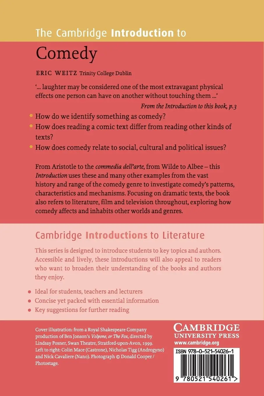 Rückseite: 9780521540261 | The Cambridge Introduction to Comedy | Eric Weitz | Taschenbuch | 2017