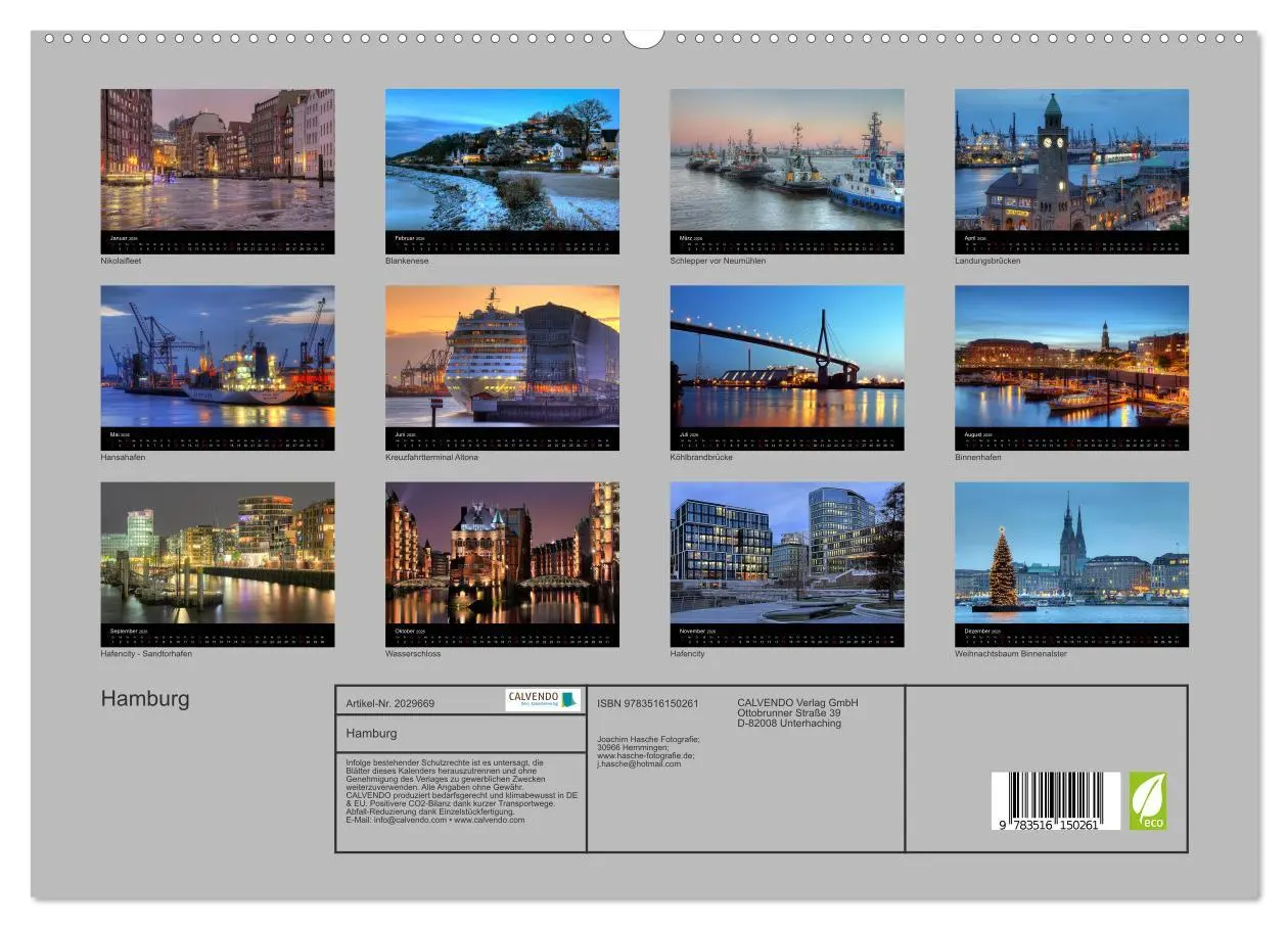 Bild: 9783516150261 | Hamburg (hochwertiger Premium Wandkalender 2026 DIN A2 quer),...